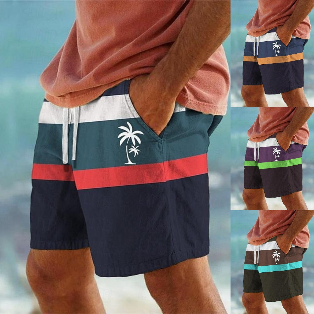 【Ofertă de vară】Pantaloni de baie bărbați 2025, stilati, cu imprimeu multicolor_4045181