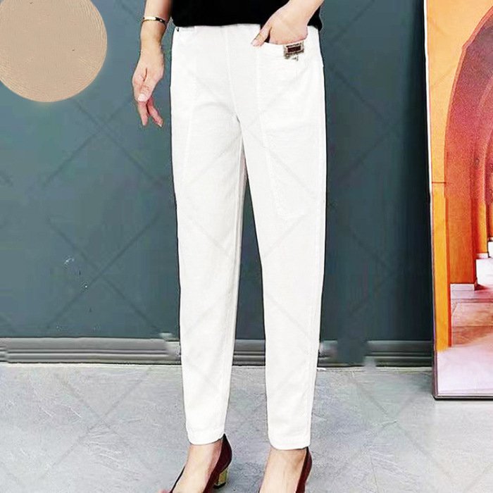 【Cumpărați 1, primiți 1 gratuit】HOT SALE-50%Pantaloni de damă din bumbac cu talie elastică_4038265