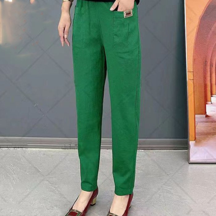 【Cumpărați 1, primiți 1 gratuit】HOT SALE-50%Pantaloni de damă din bumbac cu talie elastică_4038265
