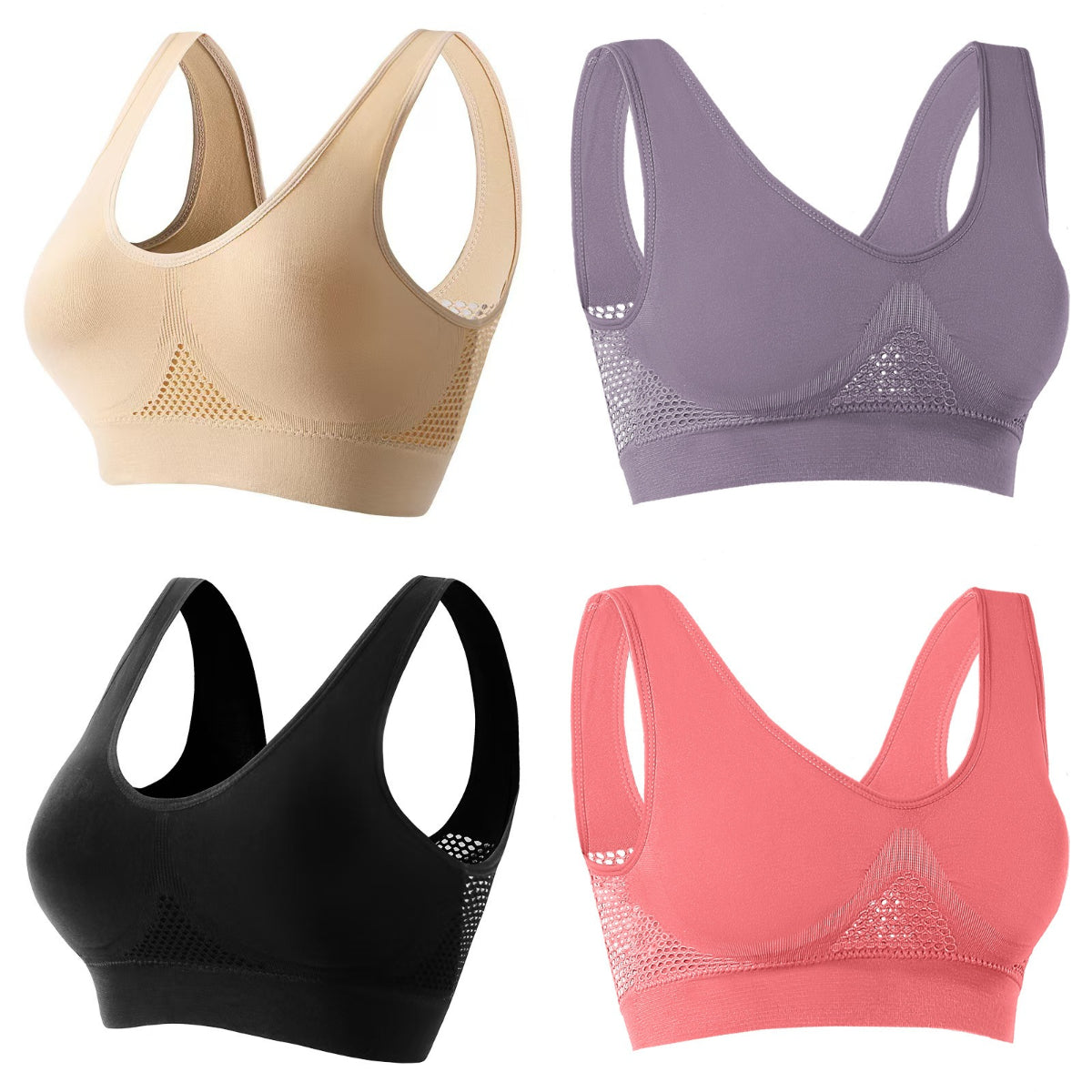 【Paquete de 4】Sujetador deportivo transpirable y fresco 【40-120KG】._4061912