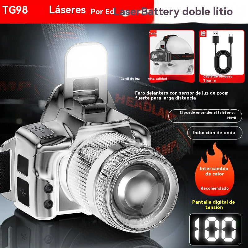 🔥💡【50% OFF】Linterna frontal recargable – Zoom potente, larga duración, ideal para aventuras nocturnas