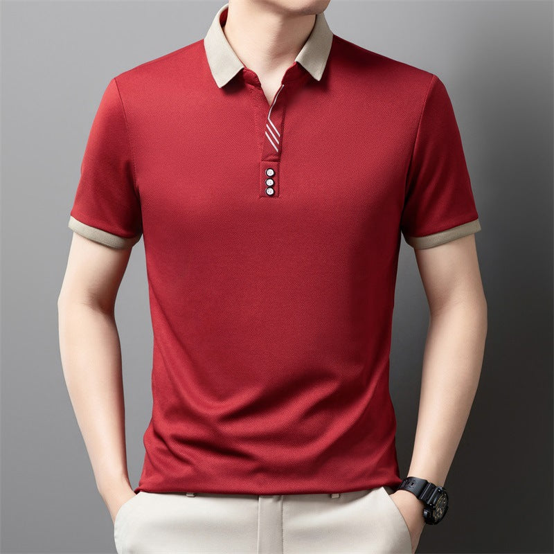 ✨【Nuevo 2025】Polo de hombre de manga corta con solapa, transpirable y cómodo