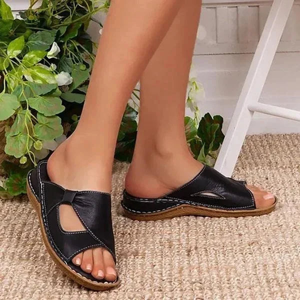 ✨👡【Specjalne lato】🔥【35-43】Nowe letnie modne wygodne damskie skórzane sandały domowe kapcie na zewnątrz