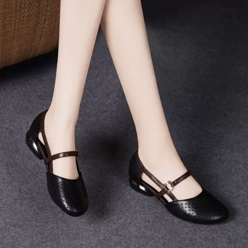 【35-41】Sandale de damă la modă, vara 2025, elegante, din piele naturală, toc mic, talpă moale_4043134