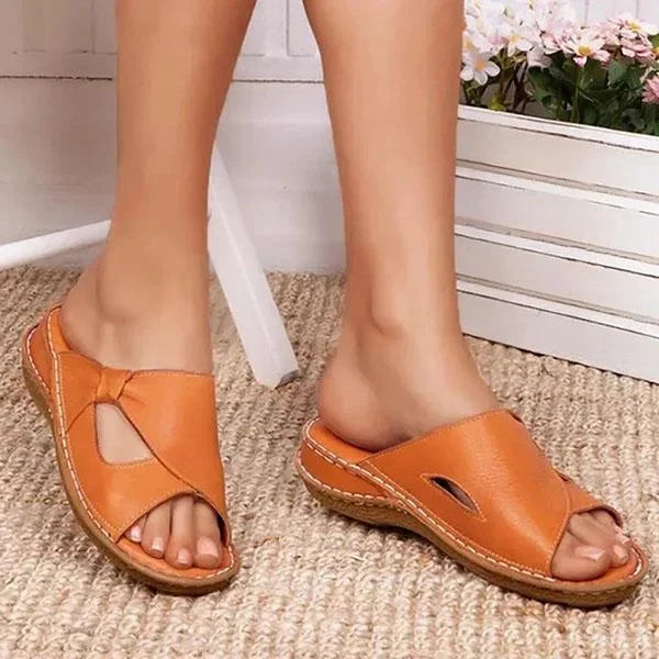✨👡【Specjalne lato】🔥【35-43】Nowe letnie modne wygodne damskie skórzane sandały domowe kapcie na zewnątrz