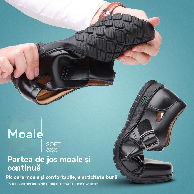 ✨👞【38-44】2025 Vară Sandale Bărbați Piele de vacă Respirabil Hollow Anti-alunecare Casual