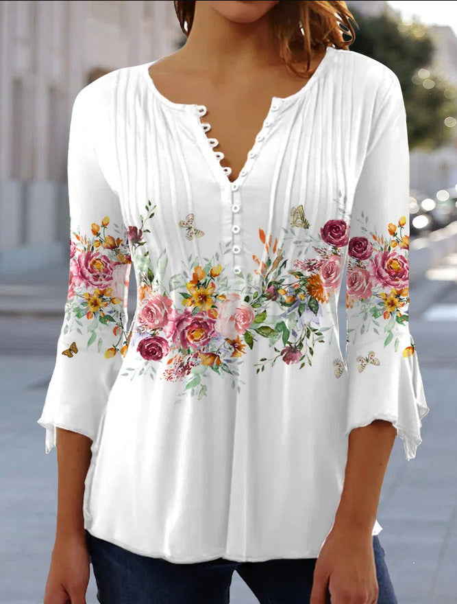 【Ofertă cu durată limitată - Cumpărați 1 și primiți 1 gratuit】【S-5XL】Tricou la modă pentru femei cu decolteu în V_4039874