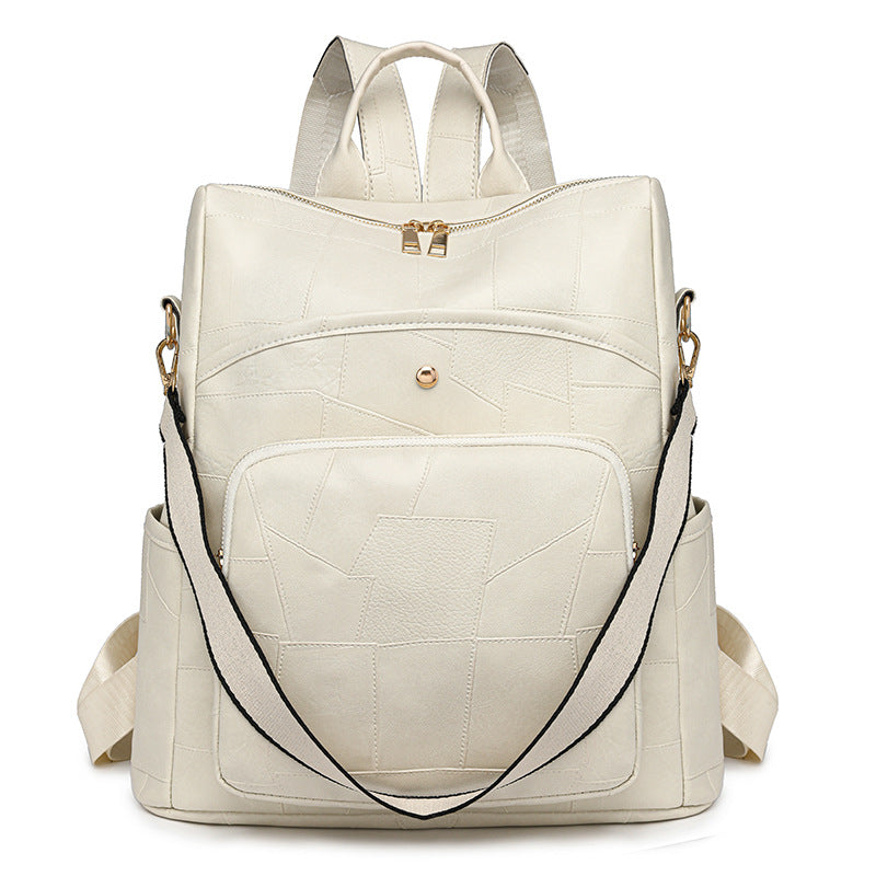 👜🌟 Mochila de piel de gran capacidad Diseño a cuadros elegante y moderno