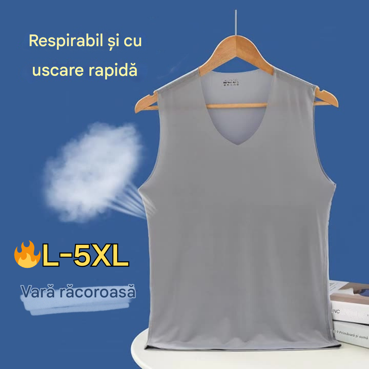 【Cumperi 3, primești 2 gratuit – în total 5 bucăți 】【L–5XL】Maiou bărbătesc de vară din mătase de gheață, fără cusături, model subțire, mărimi mari_4045195