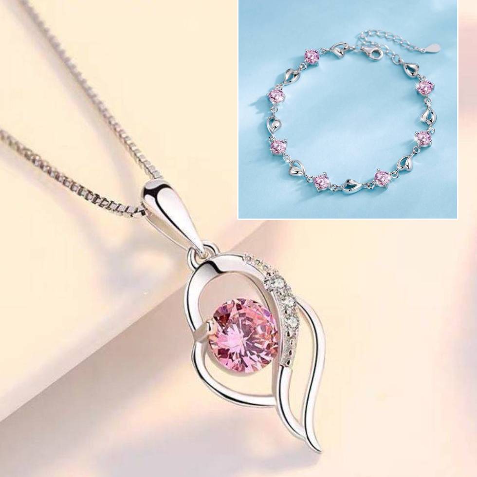✨💎 Nuevo conjunto de collar y pulsera “Corazón del Océano” – elegante, romántico y perfecto para regalo.