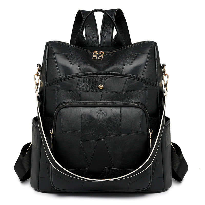 👜🌟 Mochila de piel de gran capacidad Diseño a cuadros elegante y moderno