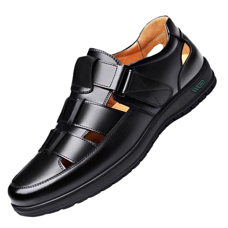 ✨👞【38-44】2025 Vară Sandale Bărbați Piele de vacă Respirabil Hollow Anti-alunecare Casual