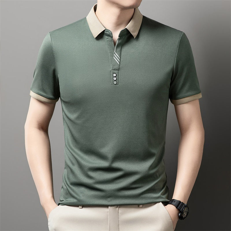 ✨【Nuevo 2025】Polo de hombre de manga corta con solapa, transpirable y cómodo