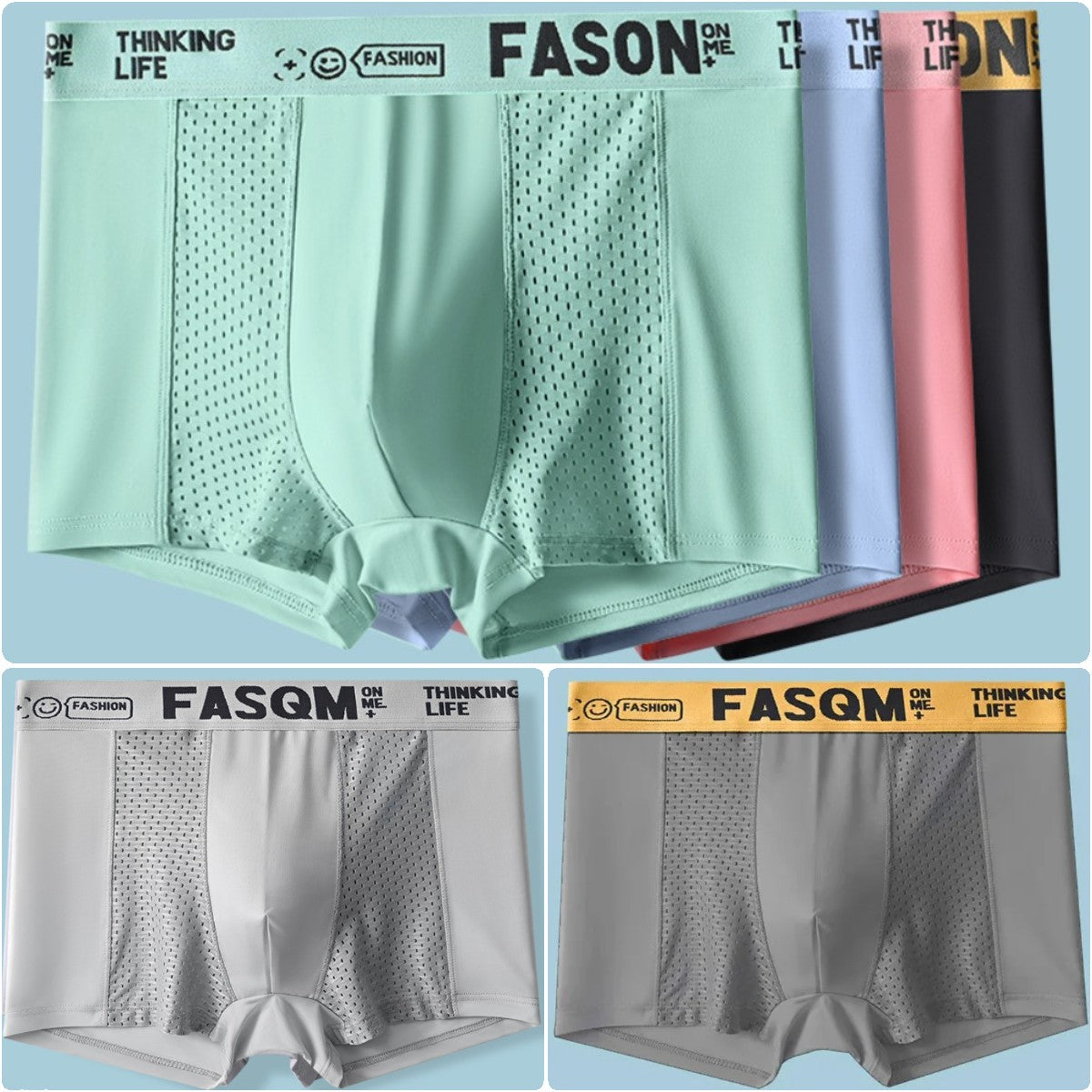 Calzoncillos bóxer de malla transpirable de seda helada para hombre_4059315