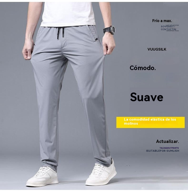 【40-115kg】Nuevos pantalones elásticos de seda helada para primavera y verano 2025._4056891