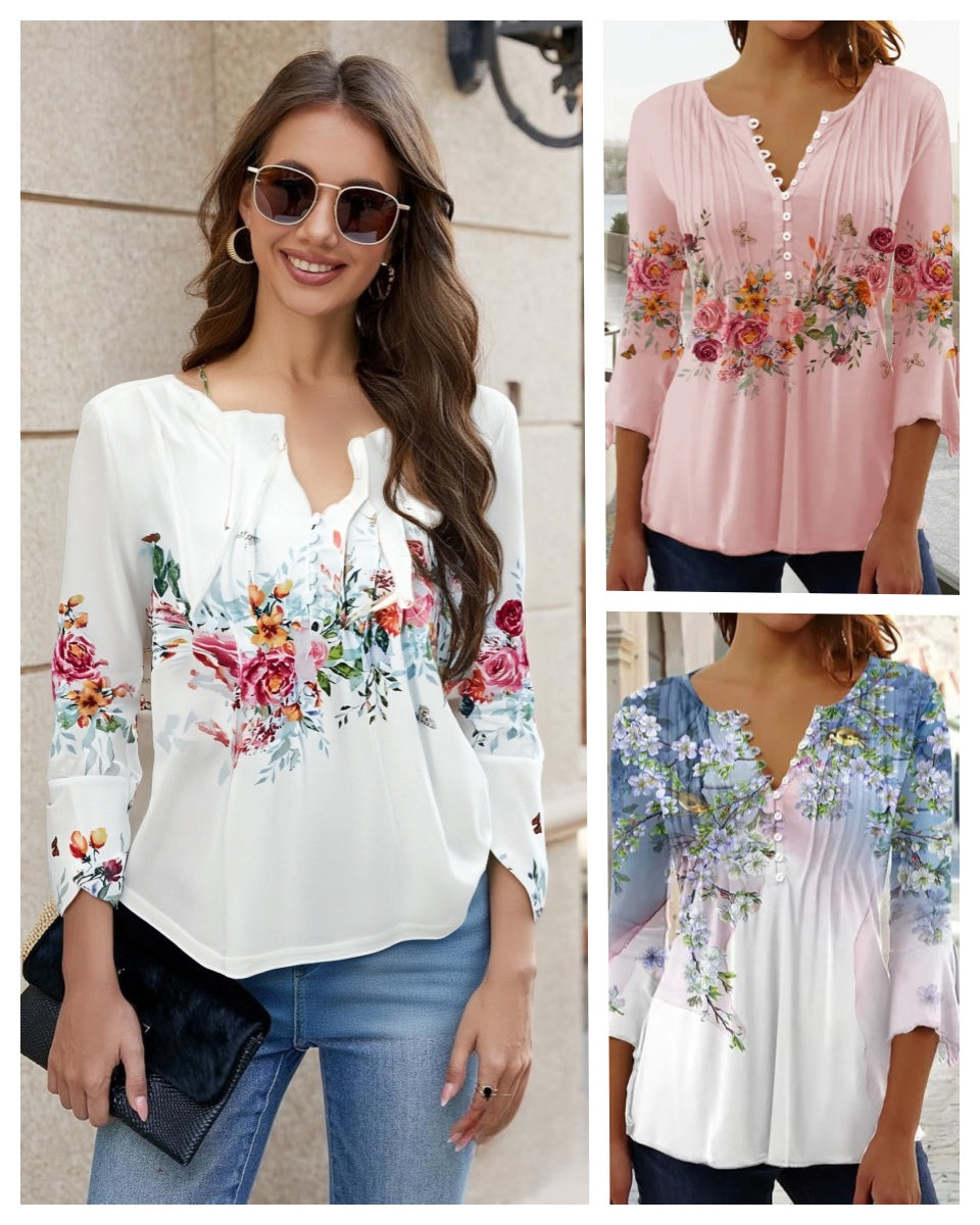 【Ofertă cu durată limitată - Cumpărați 1 și primiți 1 gratuit】【S-5XL】Tricou la modă pentru femei cu decolteu în V_4039874