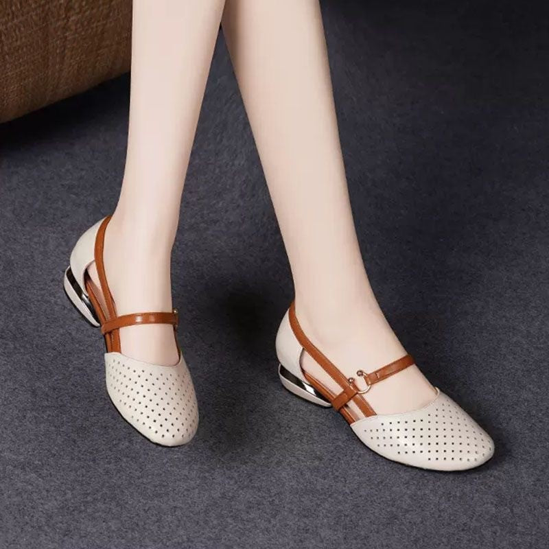 【35-41】Sandale de damă la modă, vara 2025, elegante, din piele naturală, toc mic, talpă moale_4043134