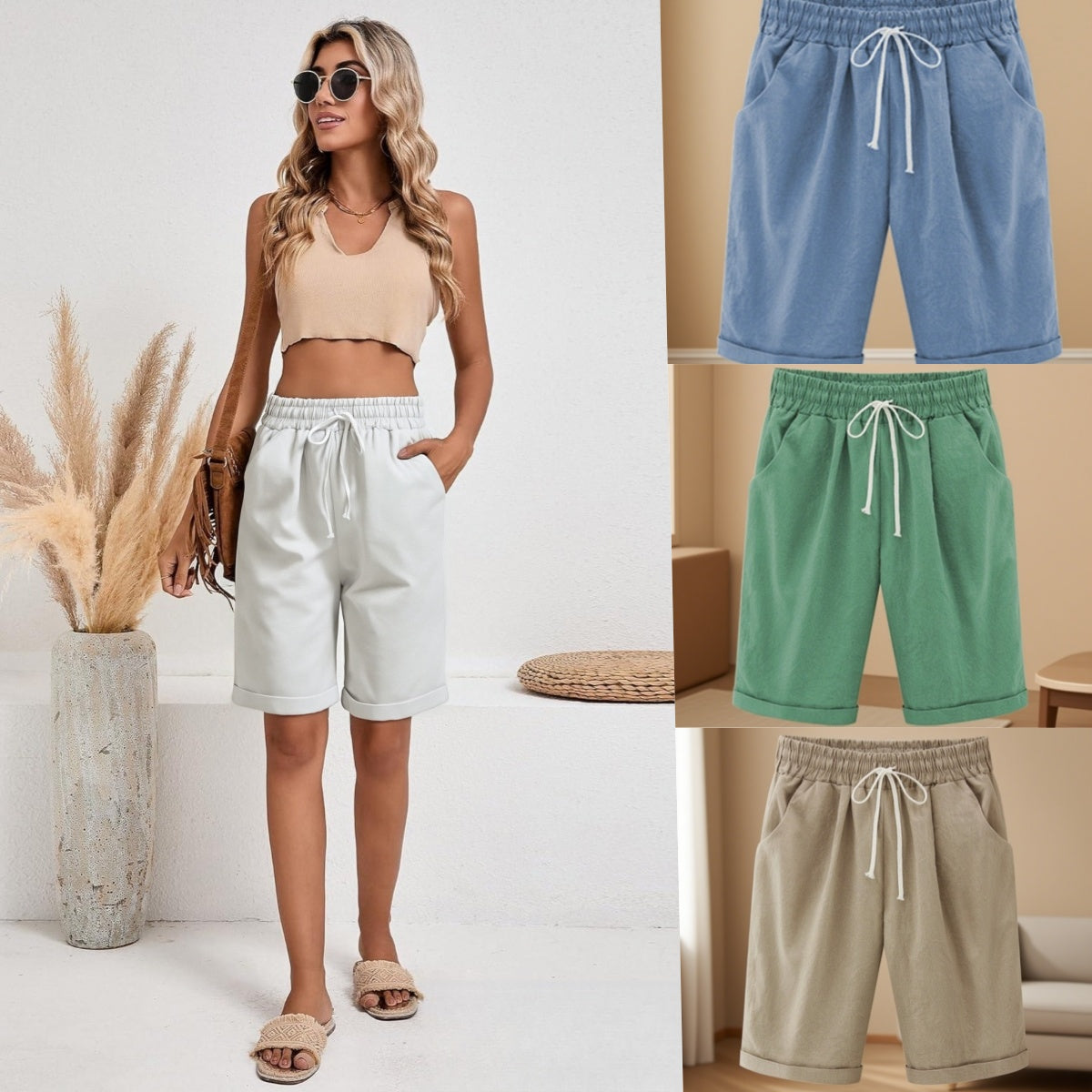 【Ofertă specială】 【S-8XL】Pantaloni scurți de damă pentru vara 2025, noul model Mărimi mari_4049398