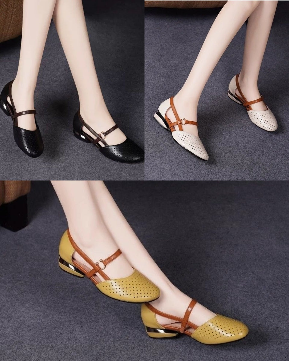 【35-41】Sandale de damă la modă, vara 2025, elegante, din piele naturală, toc mic, talpă moale_4043134
