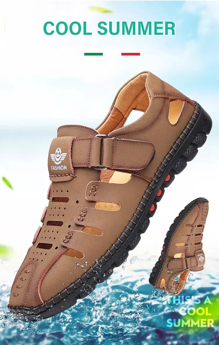 【38-44】2025 verano nuevos zapatos casuales huecos transpirables para hombres suela suave_4056821
