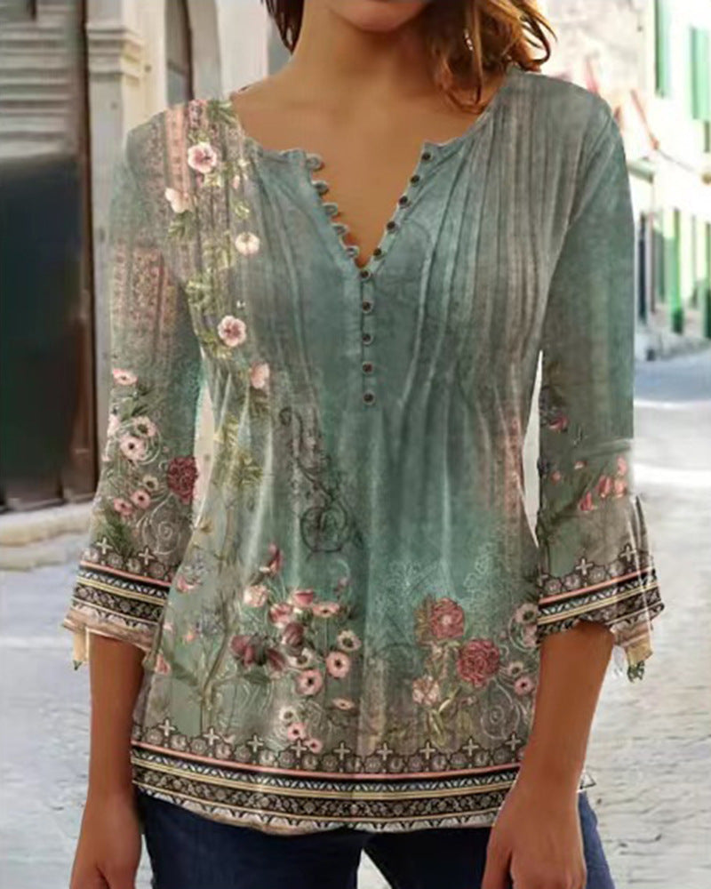 【Ofertă cu durată limitată - Cumpărați 1 și primiți 1 gratuit】【S-5XL】Tricou la modă pentru femei cu decolteu în V_4039874