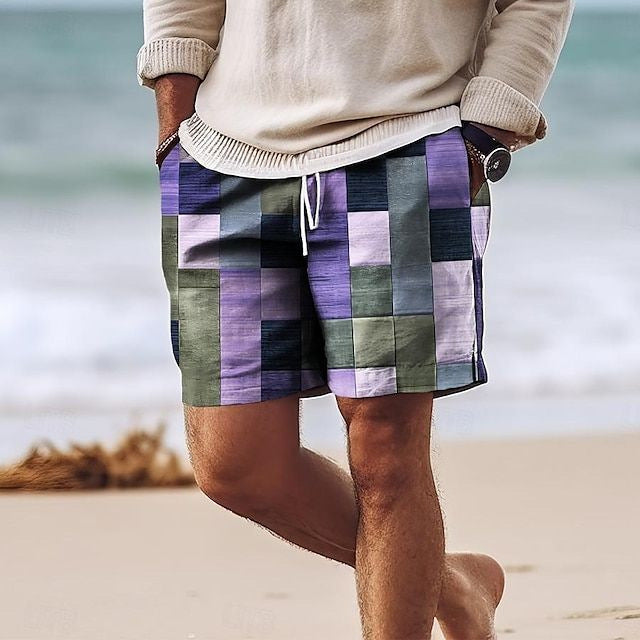 【Ofertă de vară】Pantaloni de baie bărbați 2025, stilati, cu imprimeu multicolor_4045181