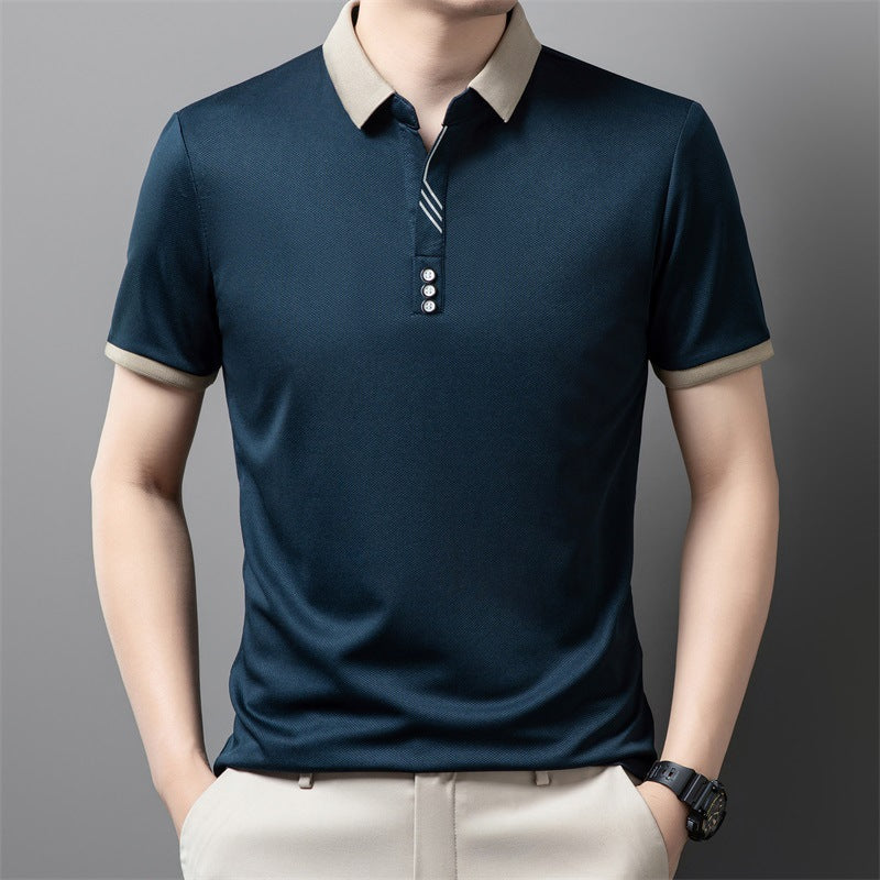 ✨【Nuevo 2025】Polo de hombre de manga corta con solapa, transpirable y cómodo
