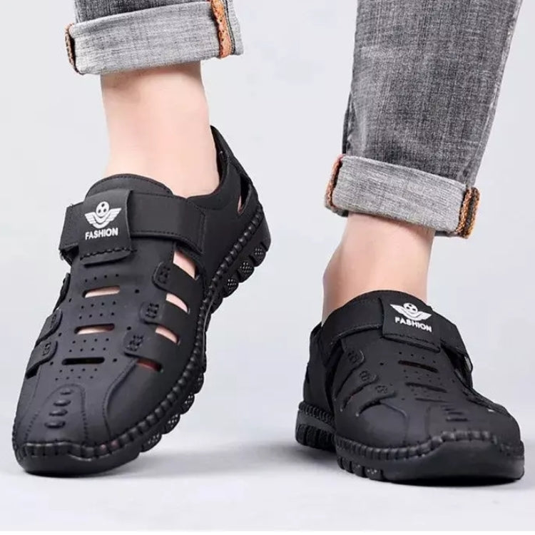 【38-44】2025 verano nuevos zapatos casuales huecos transpirables para hombres suela suave_4056821