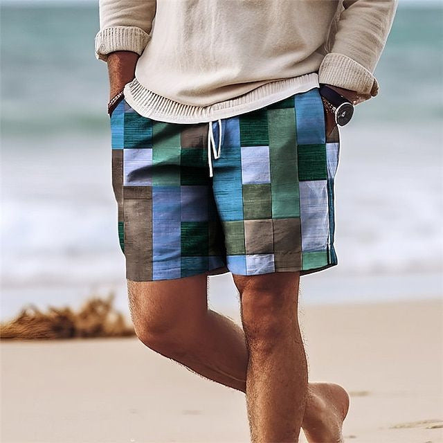 【Ofertă de vară】Pantaloni de baie bărbați 2025, stilati, cu imprimeu multicolor_4045181