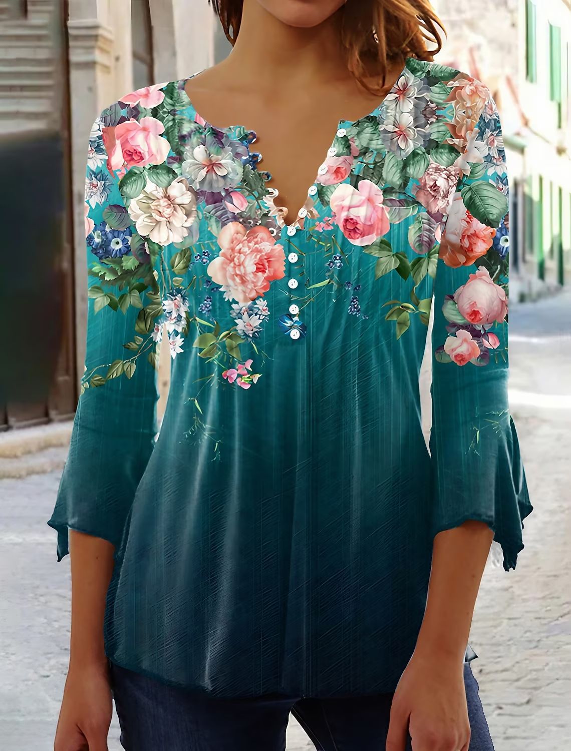 【Ofertă cu durată limitată - Cumpărați 1 și primiți 1 gratuit】【S-5XL】Tricou la modă pentru femei cu decolteu în V_4039874