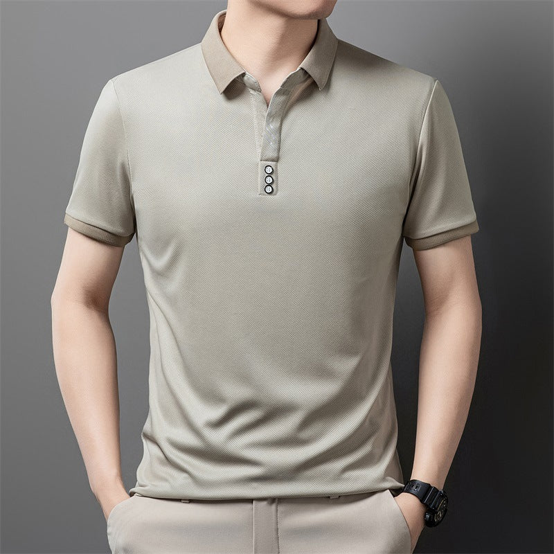 ✨【Nuevo 2025】Polo de hombre de manga corta con solapa, transpirable y cómodo