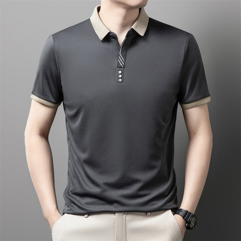 ✨【Nuevo 2025】Polo de hombre de manga corta con solapa, transpirable y cómodo
