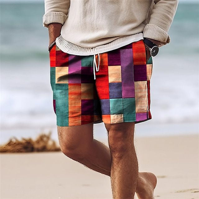 【Ofertă de vară】Pantaloni de baie bărbați 2025, stilati, cu imprimeu multicolor_4045181