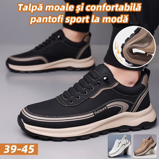 【Cumpărați 1 și primiți 1 gratuit】[39-45]Pantofi sport din piele rezistentă la apă și murdărie, cu talpă moale pentru confort maxim_4052506