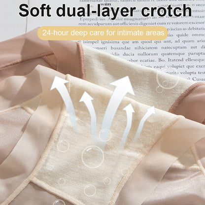 🩲✨【6 unidades】Bragas mujer seda helada, cintura alta, suaves y sin marcas