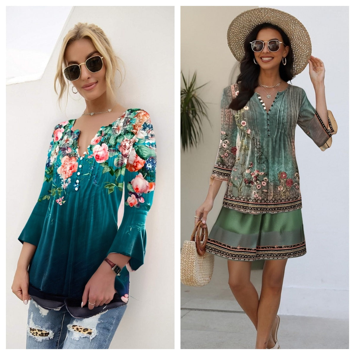 【Ofertă cu durată limitată - Cumpărați 1 și primiți 1 gratuit】【S-5XL】Tricou la modă pentru femei cu decolteu în V_4039874