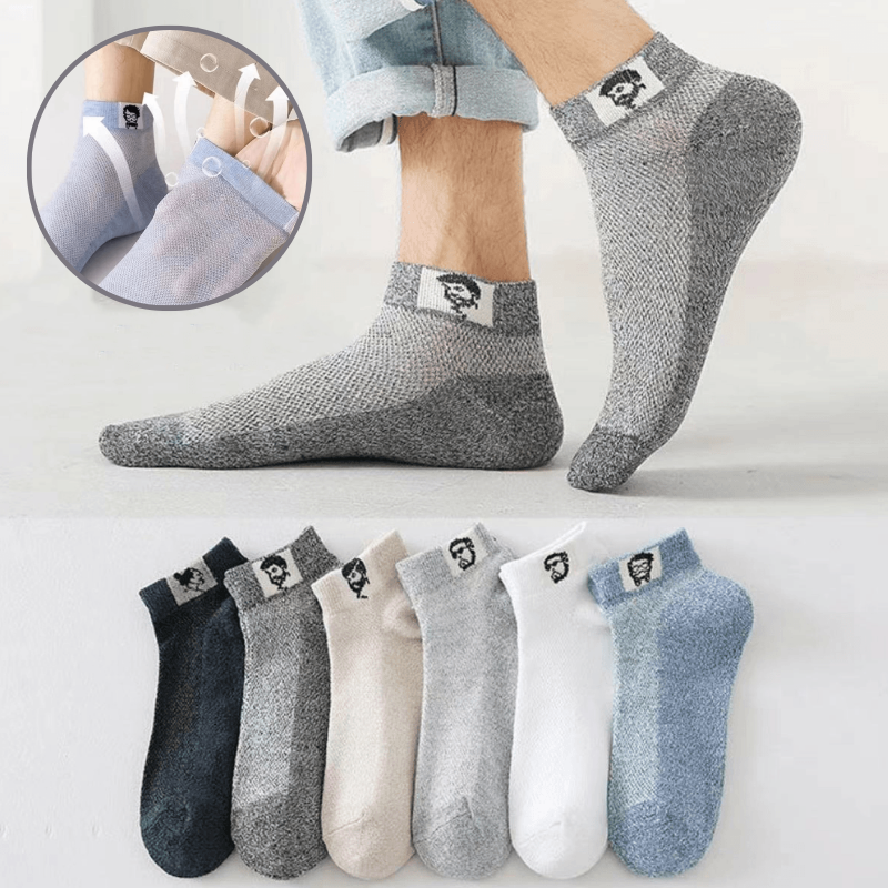 🧦Compra 5 y llévate 5 gratis [35-42] Calcetines desodorantes transpirables de verano para hombre 2025.