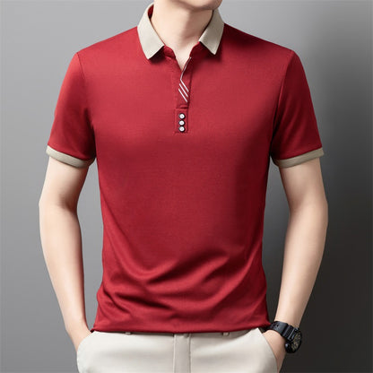 ✨【Nuevo 2025】Polo de hombre de manga corta con solapa, transpirable y cómodo