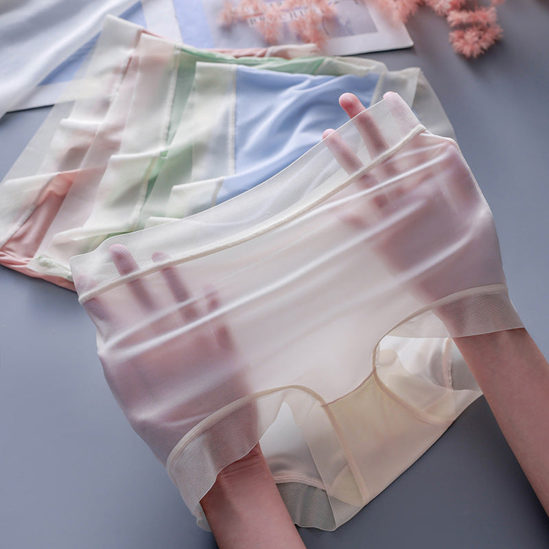 🩲✨【6 unidades】Bragas mujer seda helada, cintura alta, suaves y sin marcas