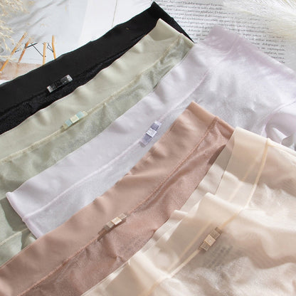 🩲✨【6 unidades】Bragas mujer seda helada, cintura alta, suaves y sin marcas