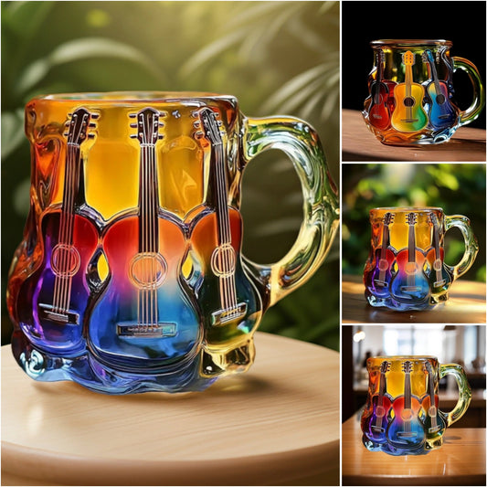 🎸🎵☕Ceașcă de cafea în formă de chitară, lucrată manual