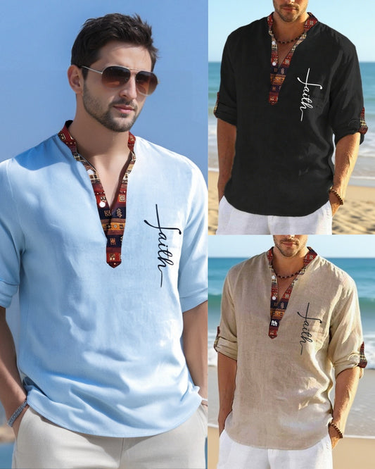 【49% reducere】T-shirt pentru bărbați, de marime mare, din bumbac, cămăși cu decolteu în V_4043914