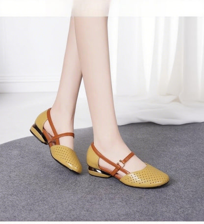 【35-41】Sandale de damă la modă, vara 2025, elegante, din piele naturală, toc mic, talpă moale_4043134