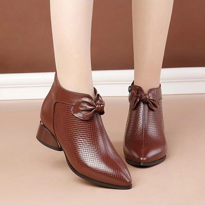 👠【35-40】2025 noi botine retro din piele cu talpă groasă--3922745