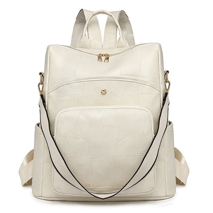 👜🌟 Mochila de piel de gran capacidad  Diseño a cuadros elegante y moderno