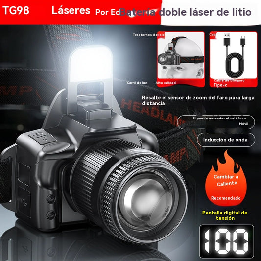 🔥💡【50% OFF】Linterna frontal recargable – Zoom potente, larga duración, ideal para aventuras nocturnas