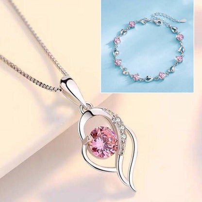 ✨💎 Nuevo conjunto de collar y pulsera “Corazón del Océano” – elegante, romántico y perfecto para regalo.