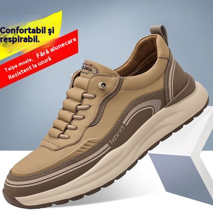 【Cumpărați 1 și primiți 1 gratuit】[39-45]Pantofi sport din piele rezistentă la apă și murdărie, cu talpă moale pentru confort maxim_4052506