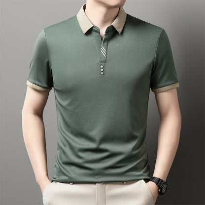 ✨【Nuevo 2025】Polo de hombre de manga corta con solapa, transpirable y cómodo