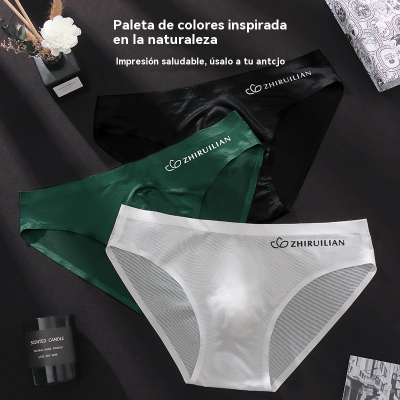🔥🩲【Compra 5 y llévate 5 gratis】Calzoncillos de seda de hielo transpirables para hombre, cintura baja (45-100 kg)